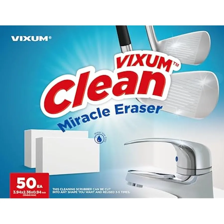 CLEAN Miracle Eraser Original Cleaning Pads White Shoe Kitchen Bathroom and Shower Cleaner 50 Count