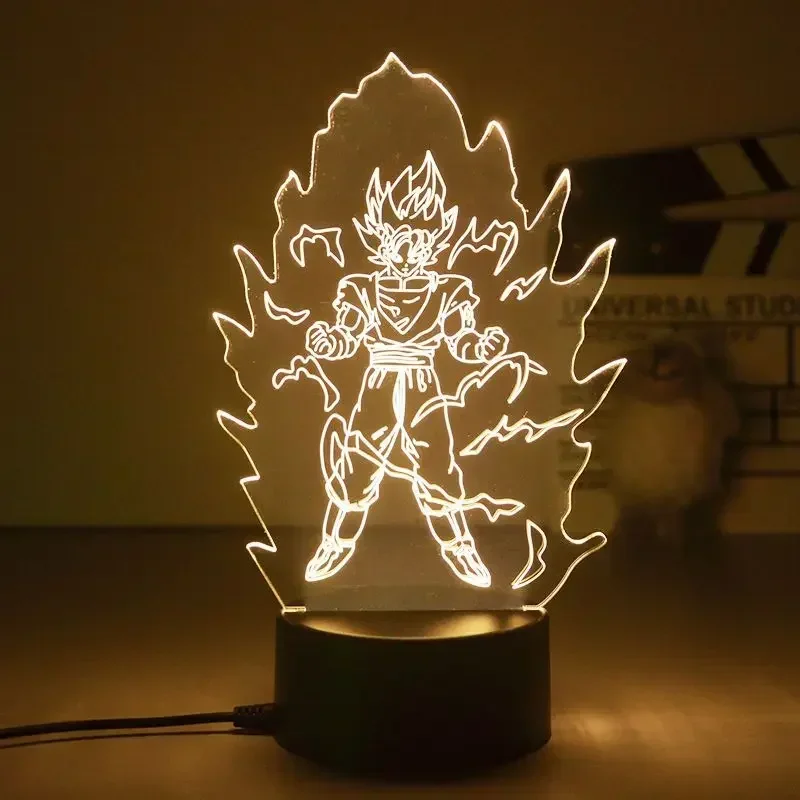 Anime Dragon Ball Lâmpada LED, Night Light, Super Saiyajin, Ultra Instinto, Goku, Vegeta, Gogeta, FigurasDBZ, Decoração Do Quarto, Presentes