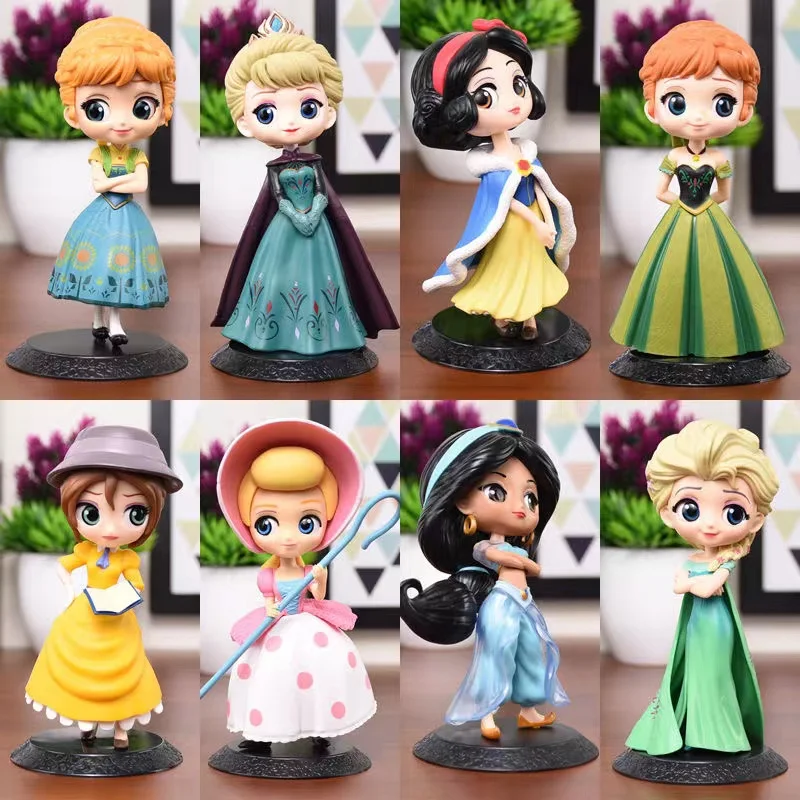 Disney Anime Princess Ariel Rapunzel Cinderella Mermaid Anna Elsa Belle Sofia Snow White Action Figure Toys Girls Doll