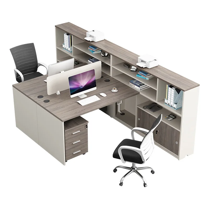 

Staff desk, staff desk, four-person 2/6-person office finance desk, double-person workstation screen table and chair combination