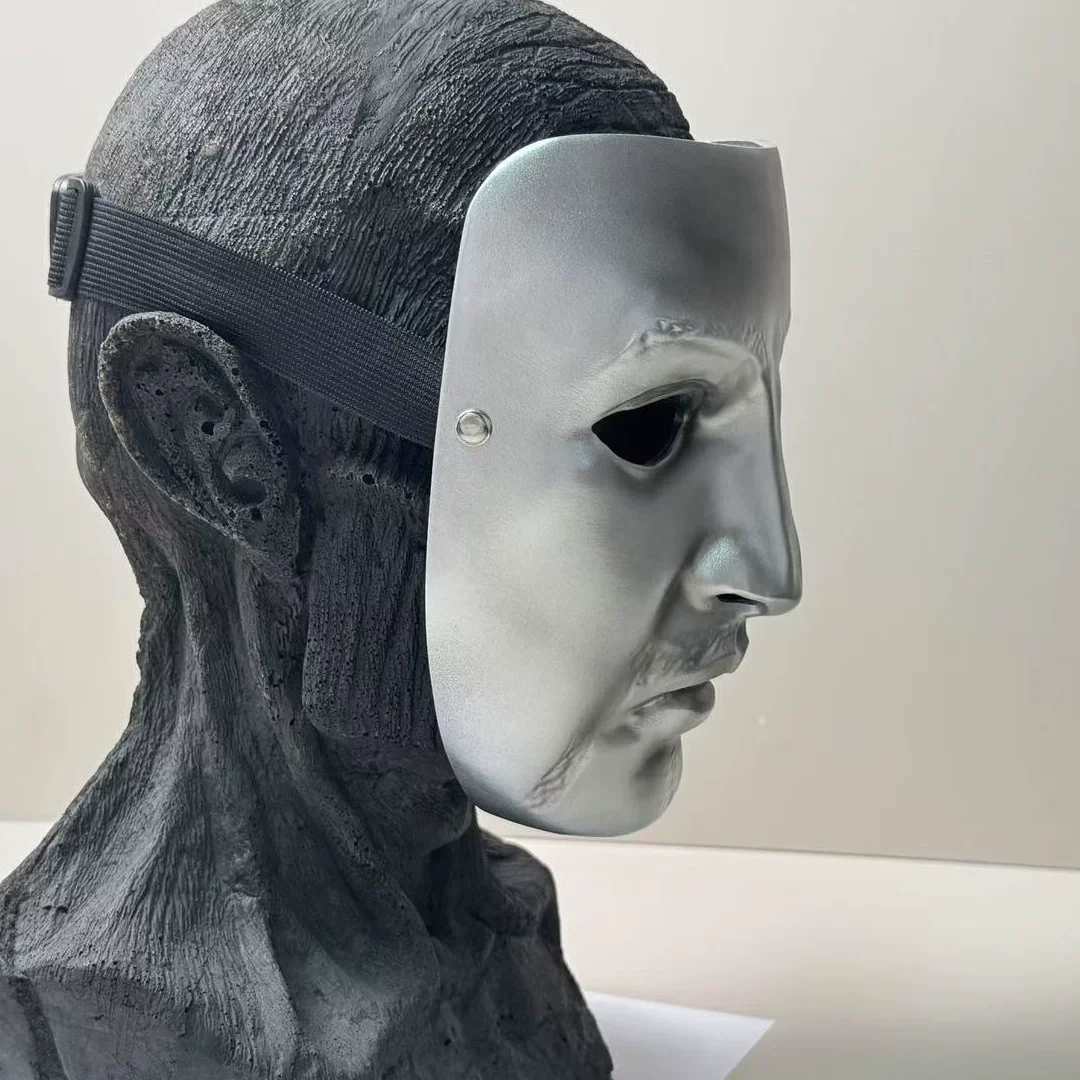 2 Types Halloween Easter Baldwin IV Cosplay Costume Mask Scary Silvery Face Costume Mask Handmade Resin Craft Accessories