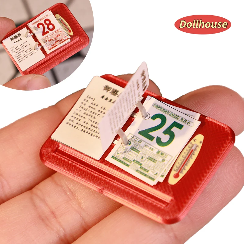 1 Buah Model Adegan Kalender Rumah Boneka Furnitur Rumah Boneka Mini Aksesori Kalender Miniatur Mainan Kalender Meja