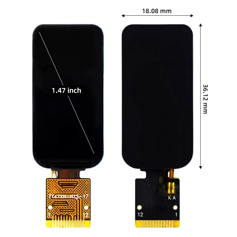 1.47 بوصة 80x160 IPS TFT شاشة الكريستال السائل ST7735 سائق SPI زاوية مستديرة وحدة شاشة ملونة ملحومة مسبقًا 12P رأس وحدة LCD صغيرة #4