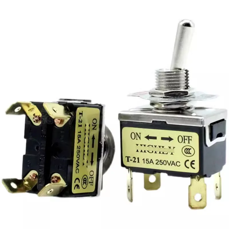 Original T21 toggle switch 4-pin 2-stop T-21CS double-pole single-throw shake head switch 15A250V