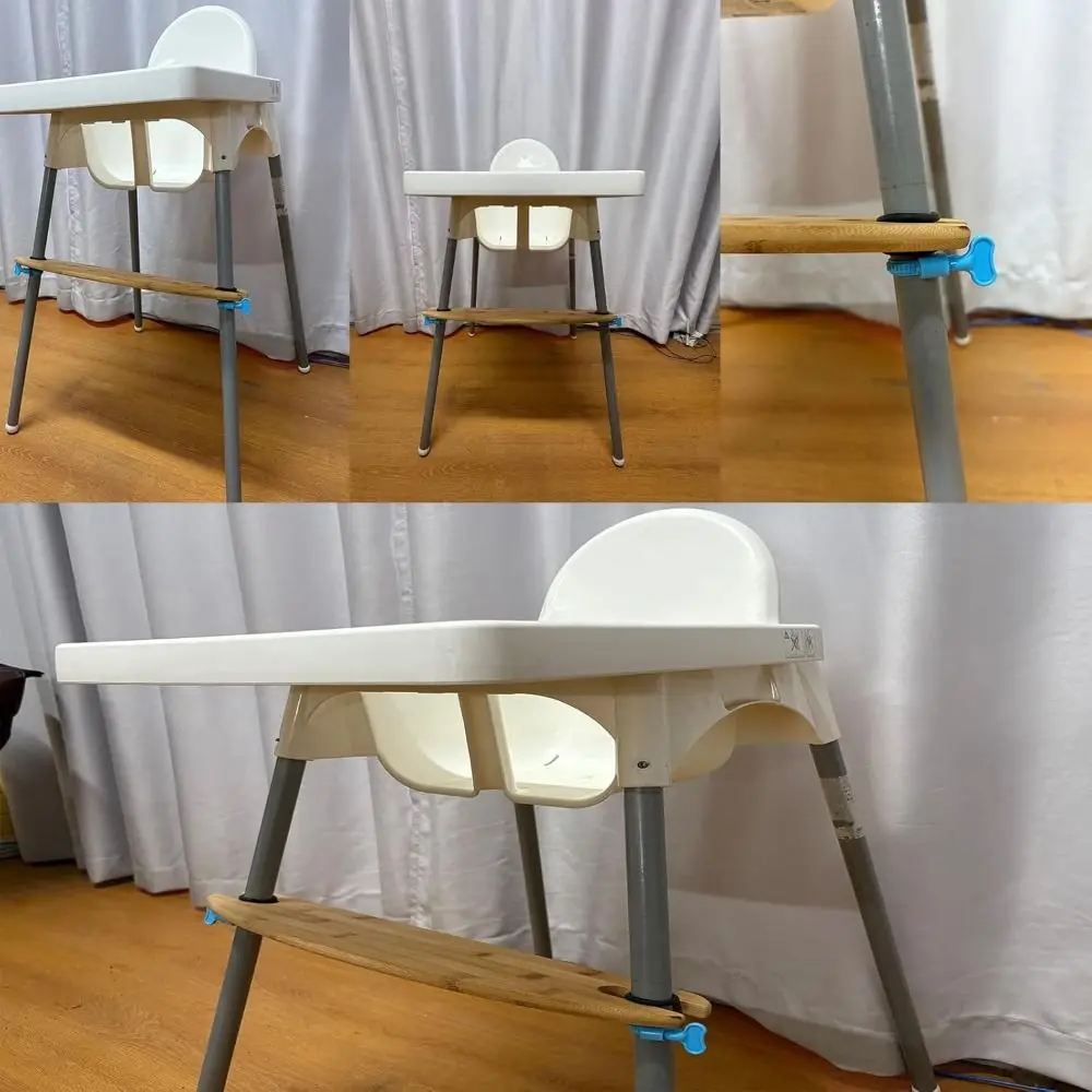 Natural Bamboo Wooden High Chair Footrest 50cm Universal Adjustable HighChair Foot Rest Adjustable Toddler Chair Footrest