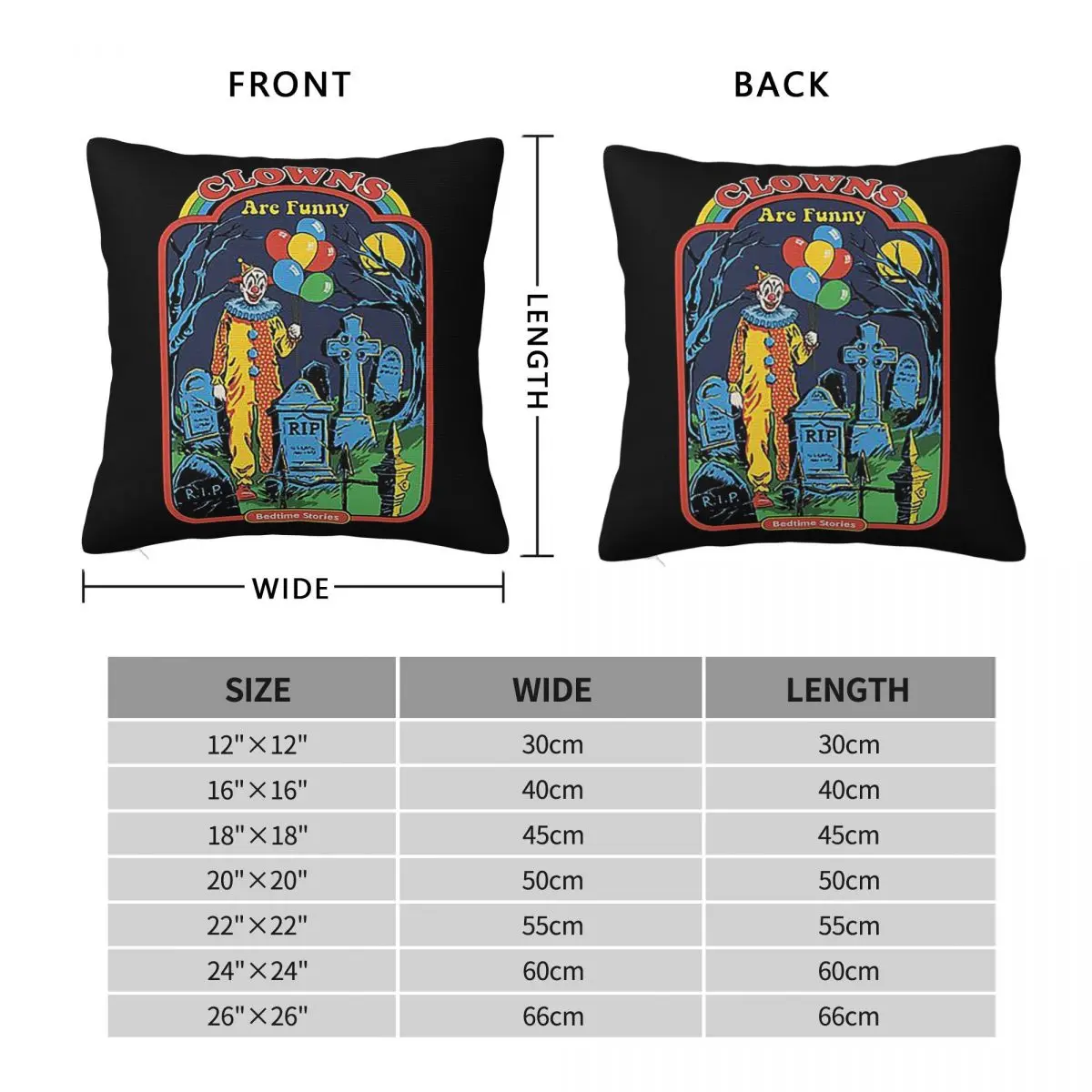 Clowns Are Funny Square Pillowcase Pillow Cover Polyester Cushion Zip Decorative Comfort Throw Pillow for Home Car