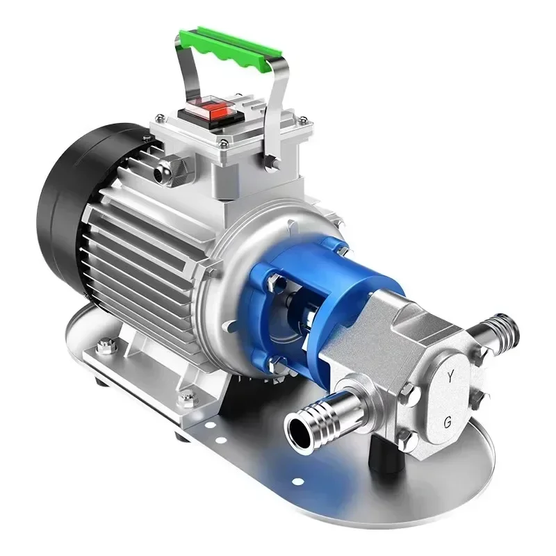 1pc 220V Electric Oil Pump Self-priming Stainless Steel Gear Pump High Viscosity Oil Pump