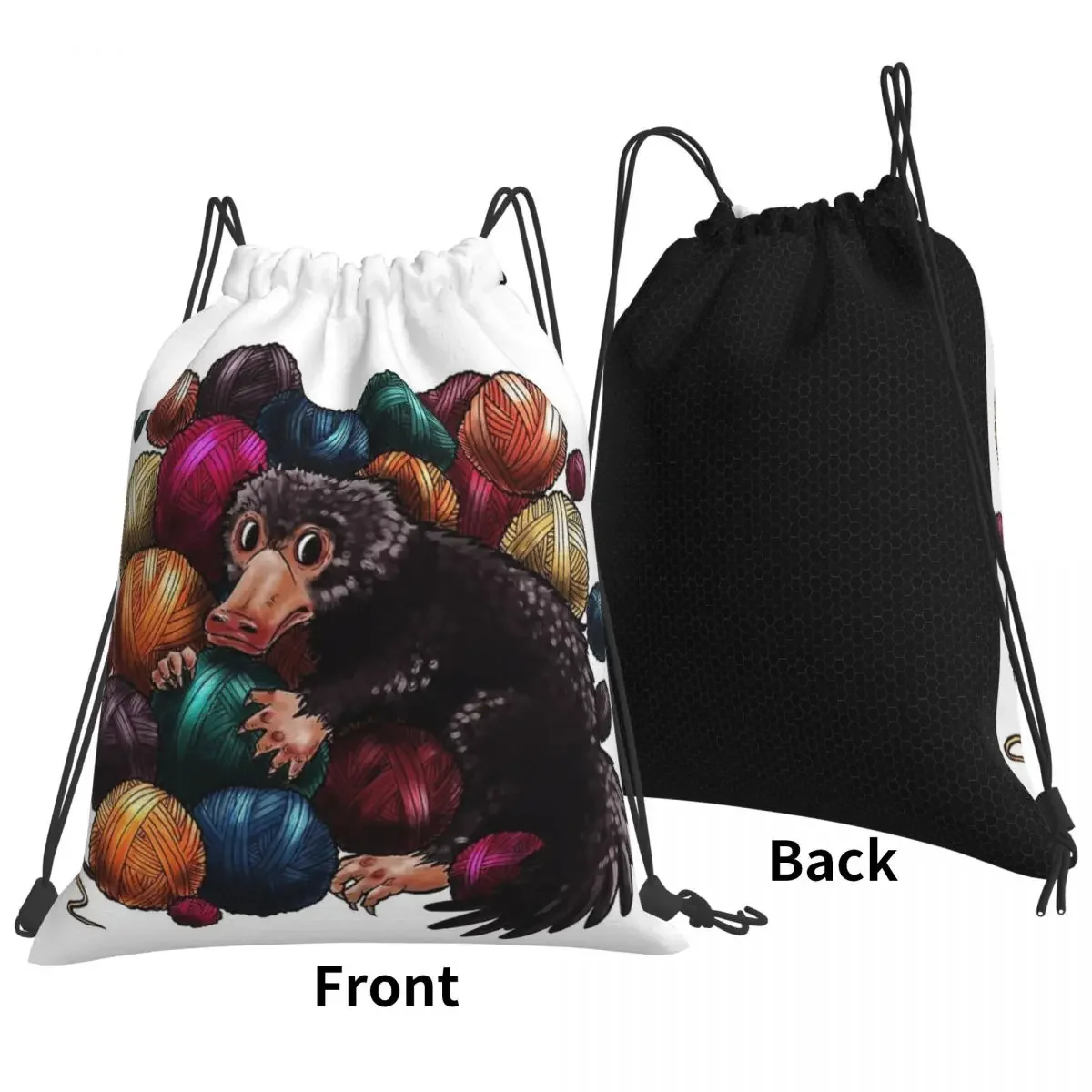 YARNIFFLER Backpacks Fashion Portable Drawstring Bags Drawstring Bundle Pocket Shoes Bag BookBag For Man Woman Students