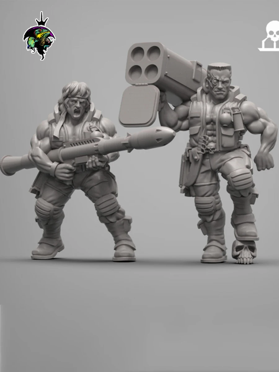 28mm 32mm 35mm 50mm 75mm impressão 3d, granadier sniper lançador de foguetes soldado modelo em miniatura de resina, kit desmontado e sem pintura