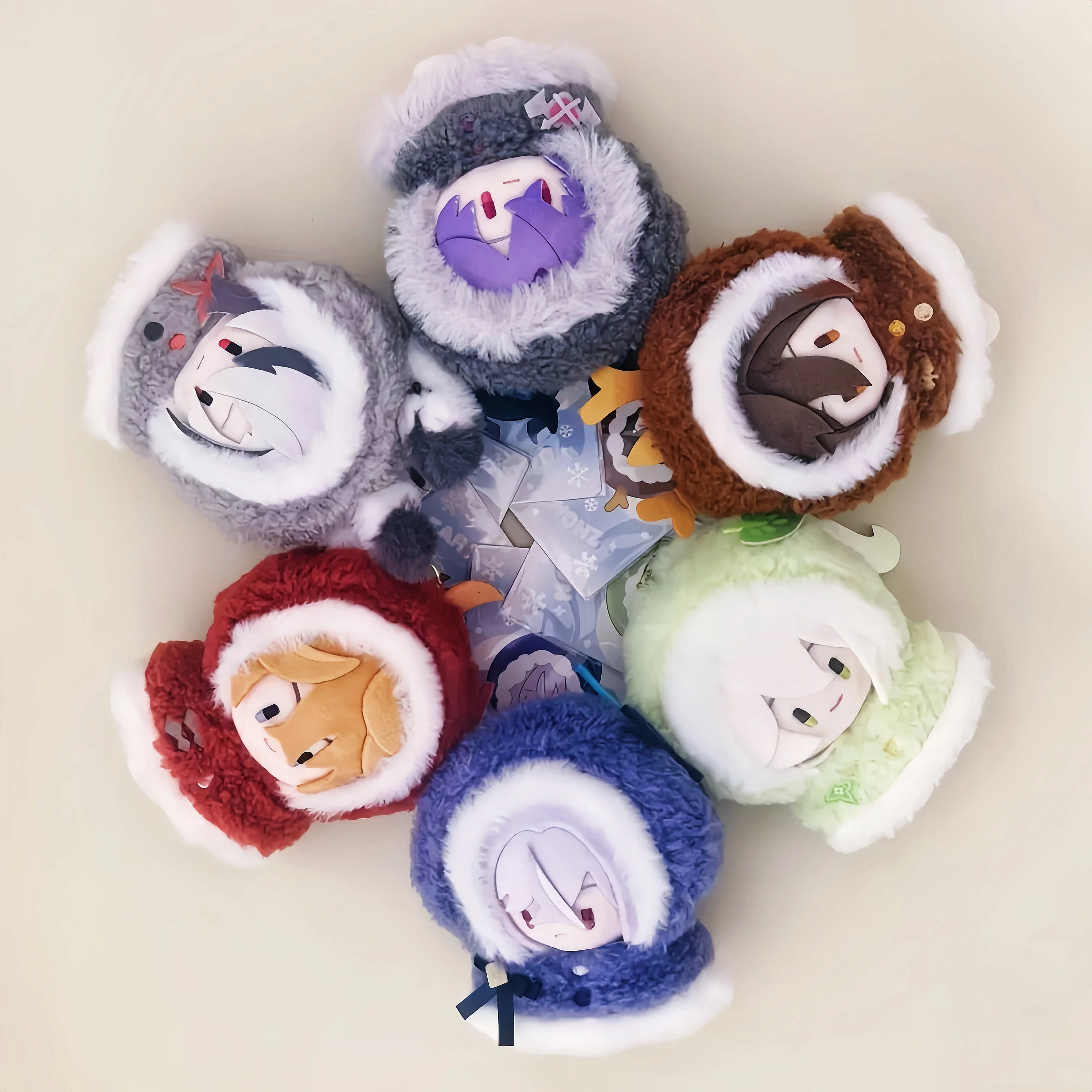 

Genshin Impact Fun In The Snow Theme Game character Arlecchino Tartaglia Durin Zhongli Nahida Plush Pendant Cute Toys In stock