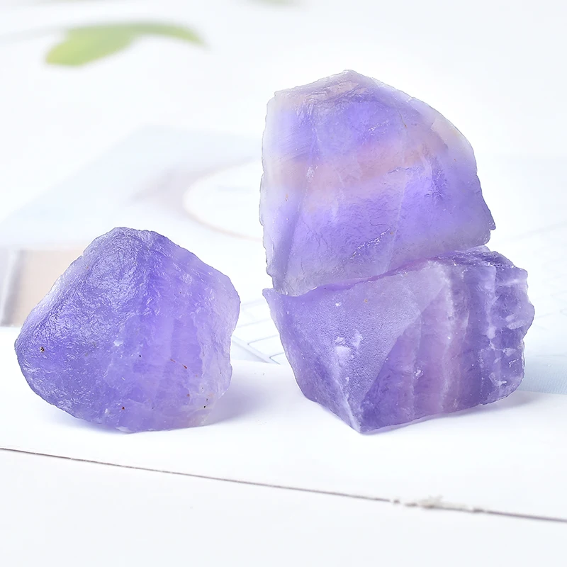 1PC Natural Crystal Purple Fluorite Raw Stone Mineral irregular Shape Rough Rock Reiki Healing Home Decoration