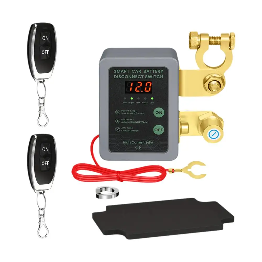 

12V 240A Remote Battery Disconnect With Led Voltage Display Automatic Power Shut Off Leakage Protection For Auto