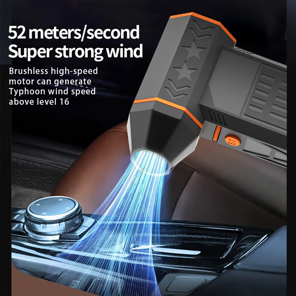 X50 Brushless Turbo Fan 240W High-Speed Portable Fan 8000mAh Rechargeable 57m/s Typhoon Wind Type-C Charging Camping Fan