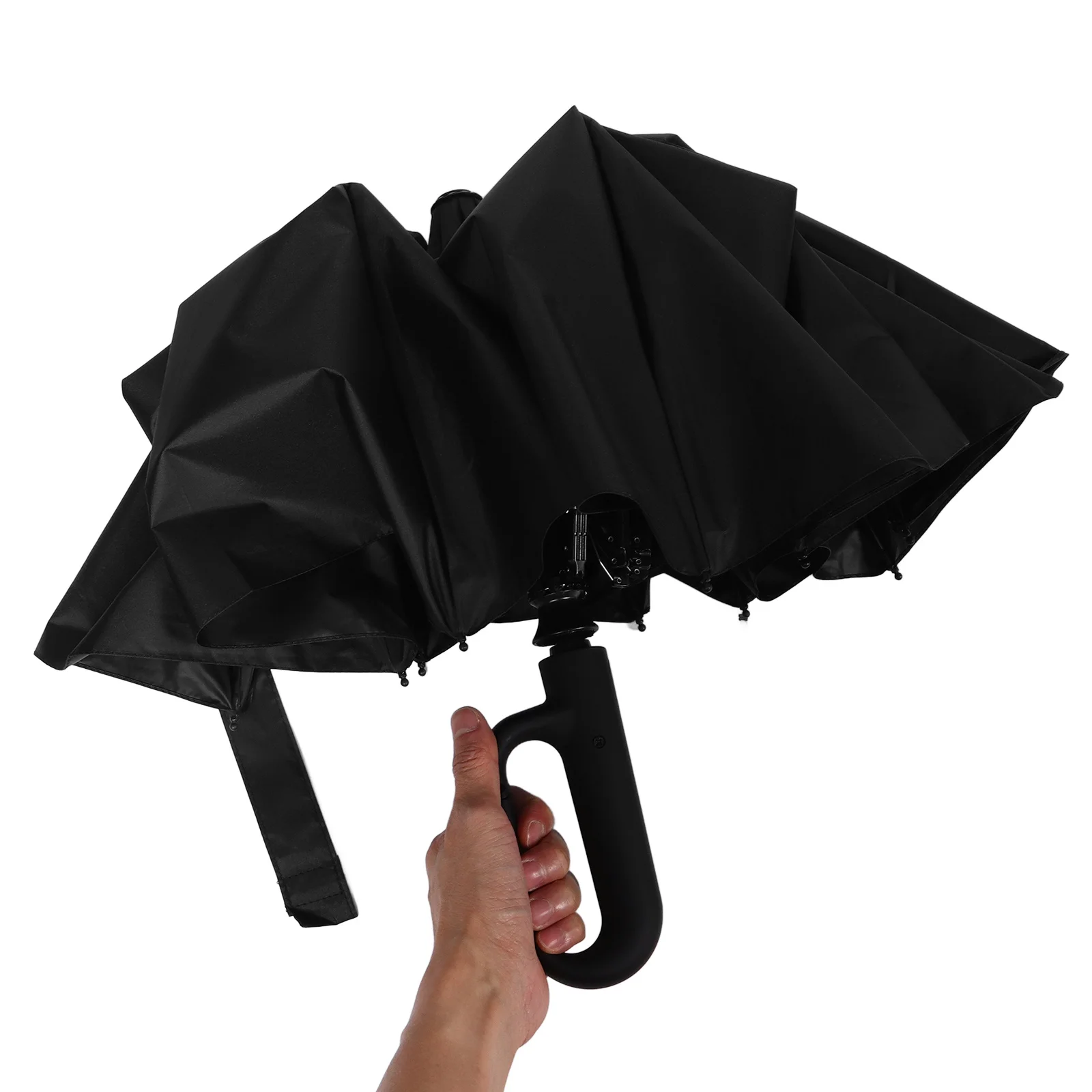 

10 Bone Compact Tri Fold Vinyl Umbrella Lightweight Portable Small Folding Umbrella for Rain Travel Outdoor Use