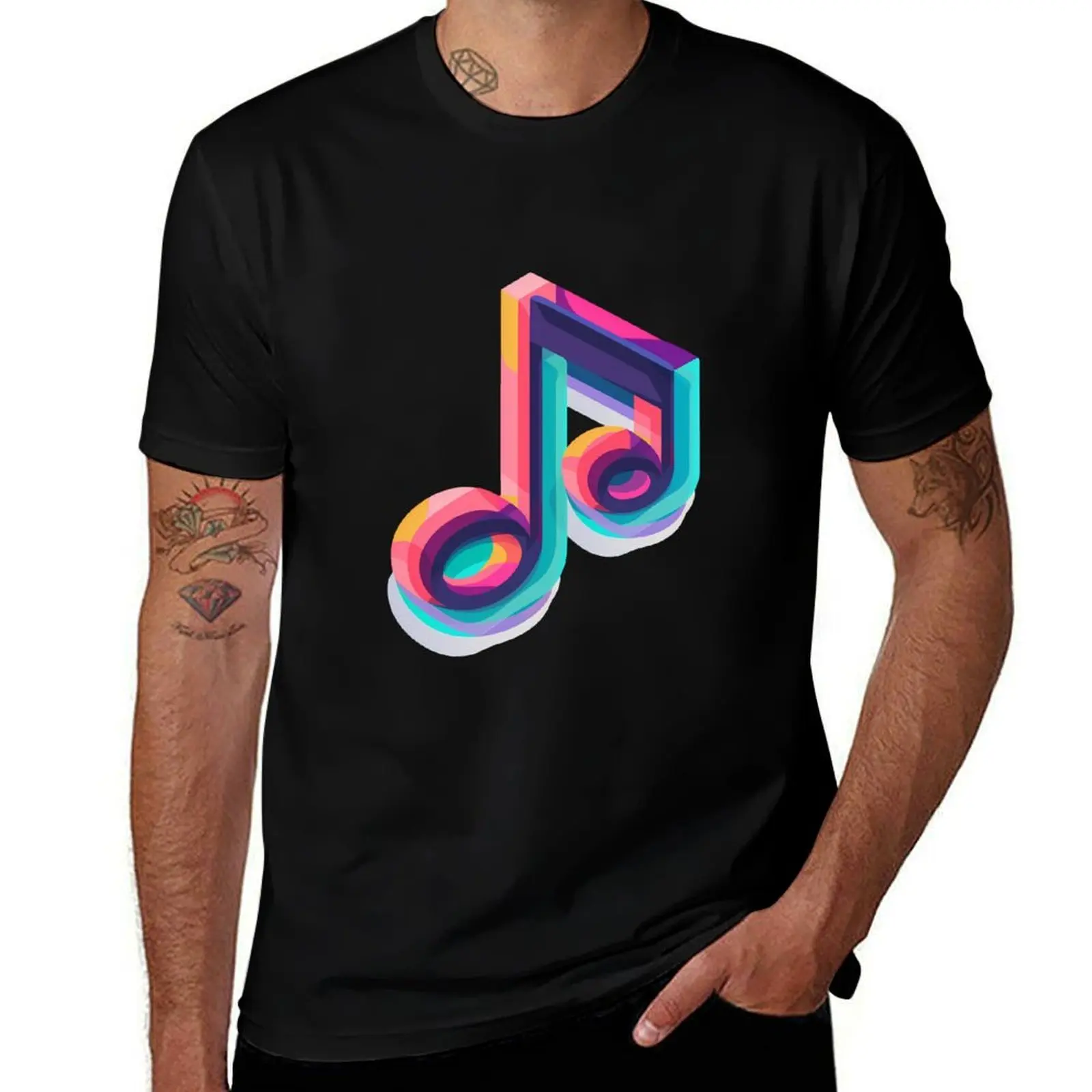 

Colorful 3D Music Note Symbol T-Shirt custom shirt custom t shirt summer shirt mens designer clothes