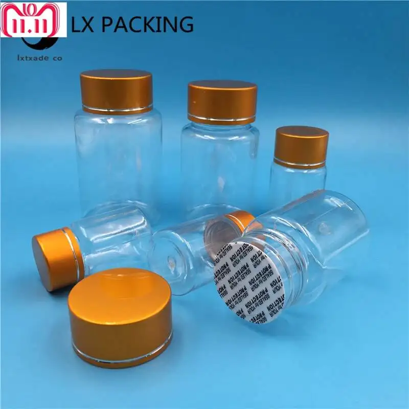 50PCS 50ml 100ml 200ml Empty Lucency Plastic Bottles Retail Pill Bath Salt Candy Originales Packaging Containers
