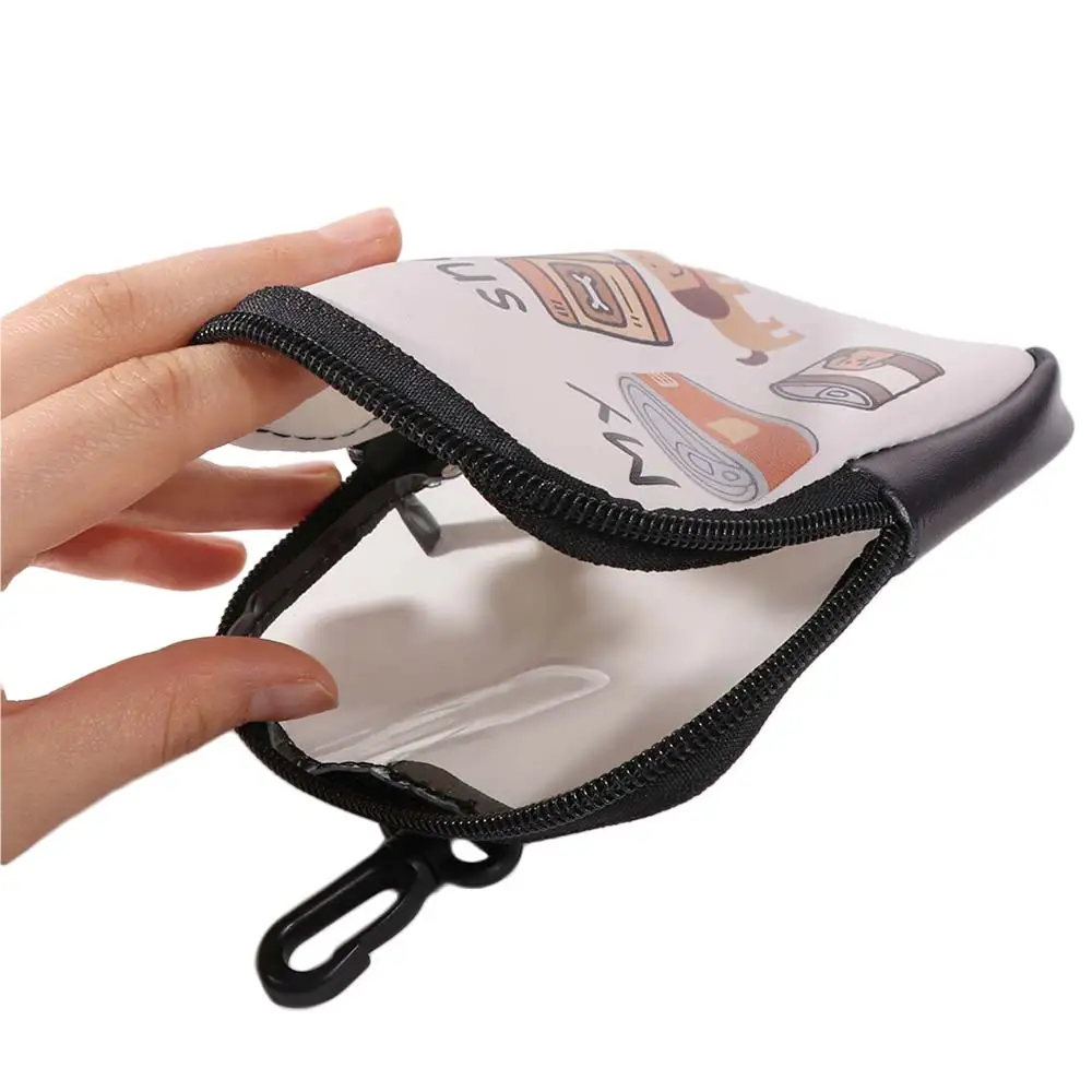 With Hook Dog Treat Bag Zipper Closure Dog Print Portable Pet Snack Pouch Leak-proof Transparent Window Puppy Pet Training Bag