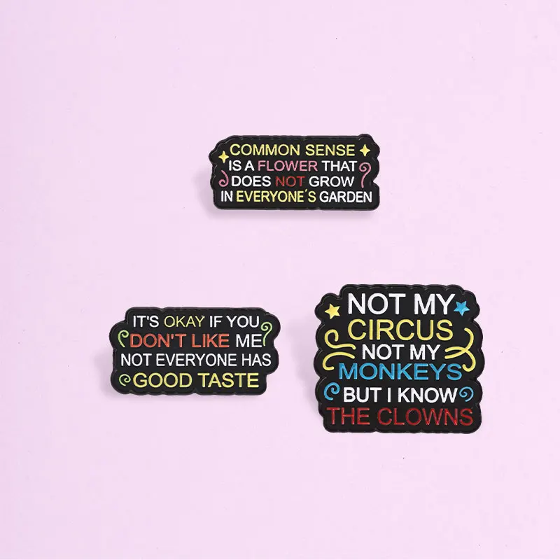 Sarcastic Witty Slogan Enamel Badges Humor Attitude Quote Pins Funny Text Metal Brooches Lapel Pin Set Gift