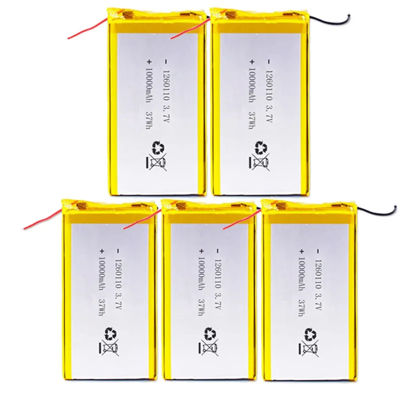 3.7V 10000mAH 1260110 Polymer lithium ion Li-ion Rechargeable battery for TOY POWER BANK GPS Table E-book Batteries