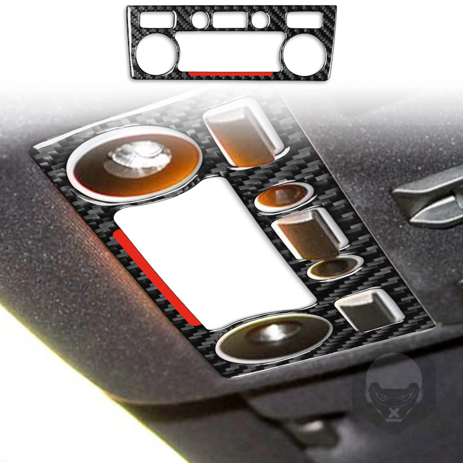 RRX Real Carbon Fiber Rear Reading Light Panel Cover Trim For BMW E60 (2004-2010)
