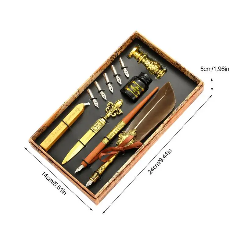 Imagem -06 - Caneta Caneta Caneta Conjunto de Tinta Quill Caneta Tinta Conjunto Caneta Caligrafia Pena Caneta Conjunto de Tinta com Substituição Nibs Selo de Cera Tinta