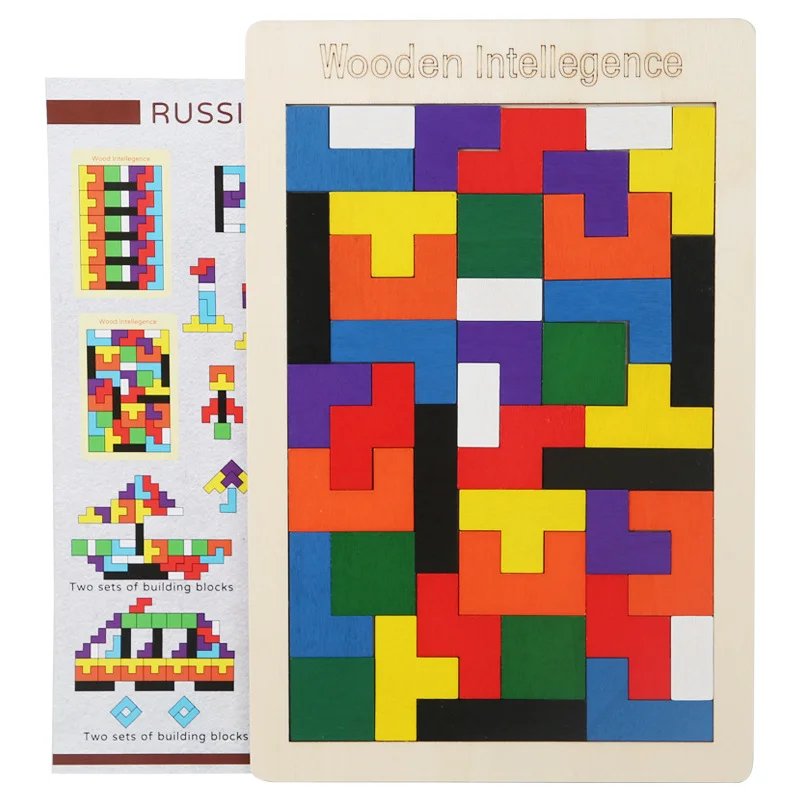 

Children's Early Education Wooden Fun Color Puzzle Assembling Combination Variety Toys Colorful 3d Puzzle Wooden Tangram