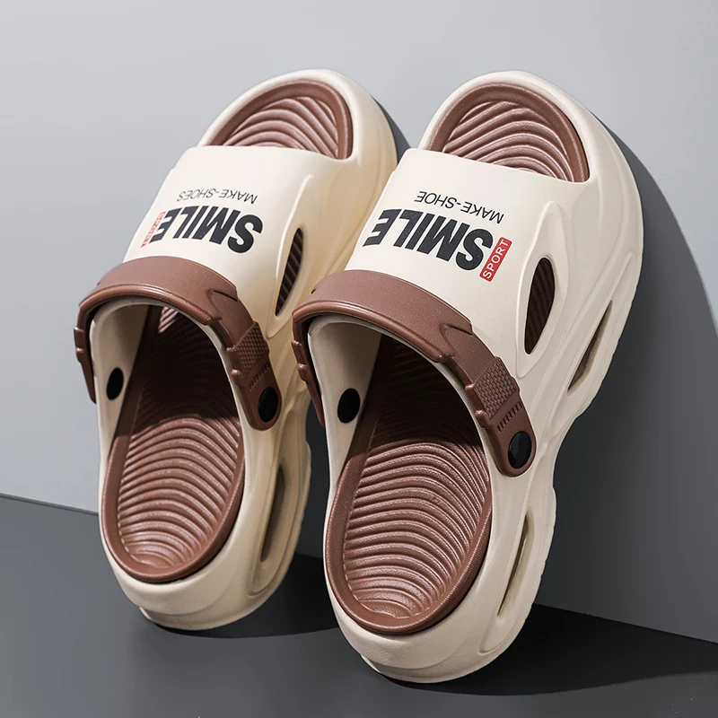 

Новые модные сандалии 2026 года: мужские повседневные удобные садовые туфли из ЭВА с отверстиями, уличные пляжные сандалии, домашние унисекс-тапочки