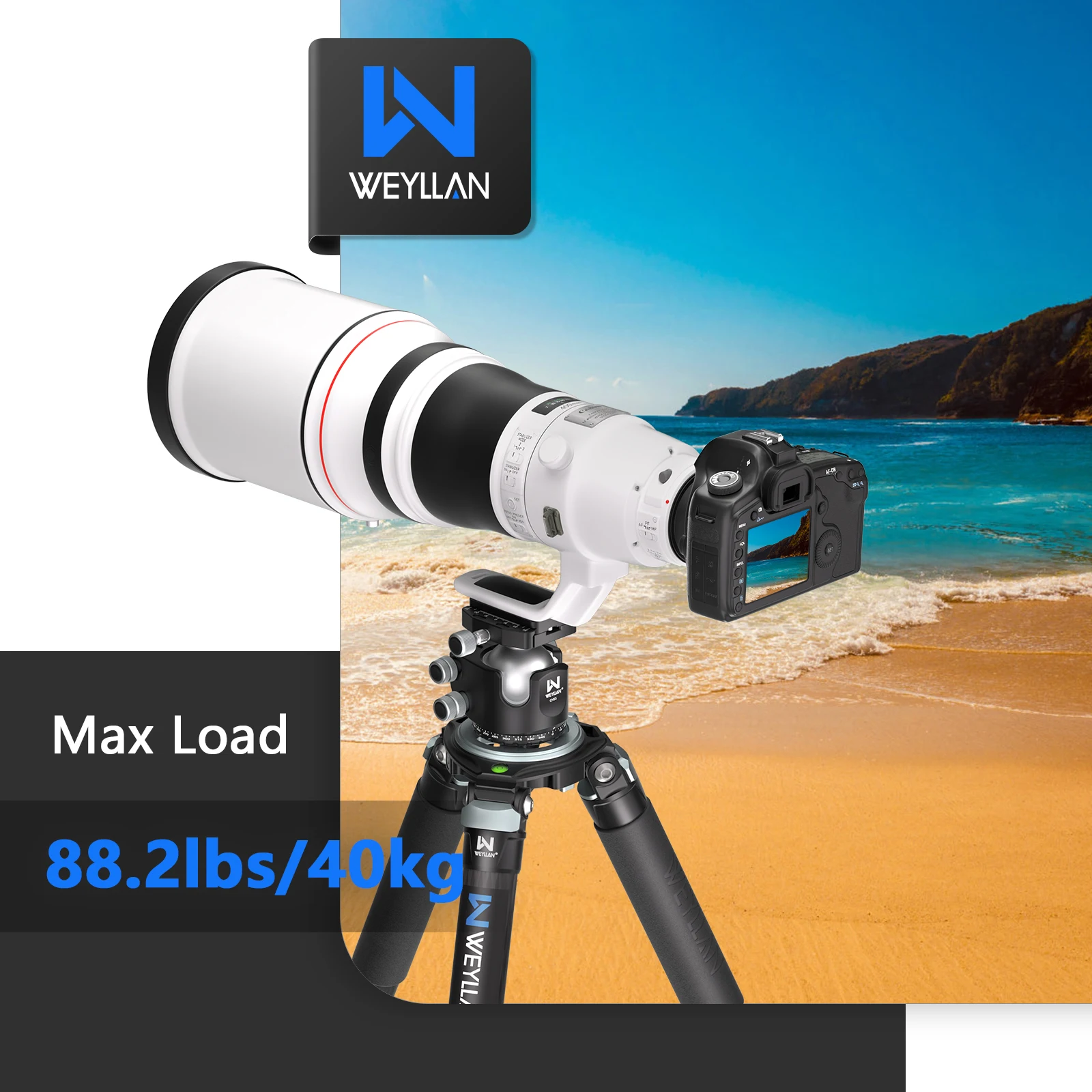 WEYLLAN LX9/LX9G Carbon Fiber Tripod Heavy Duty Tripod for Hunting Camera Tripod Bowl Adapter 40mm Tube Camouflage Load 40kg