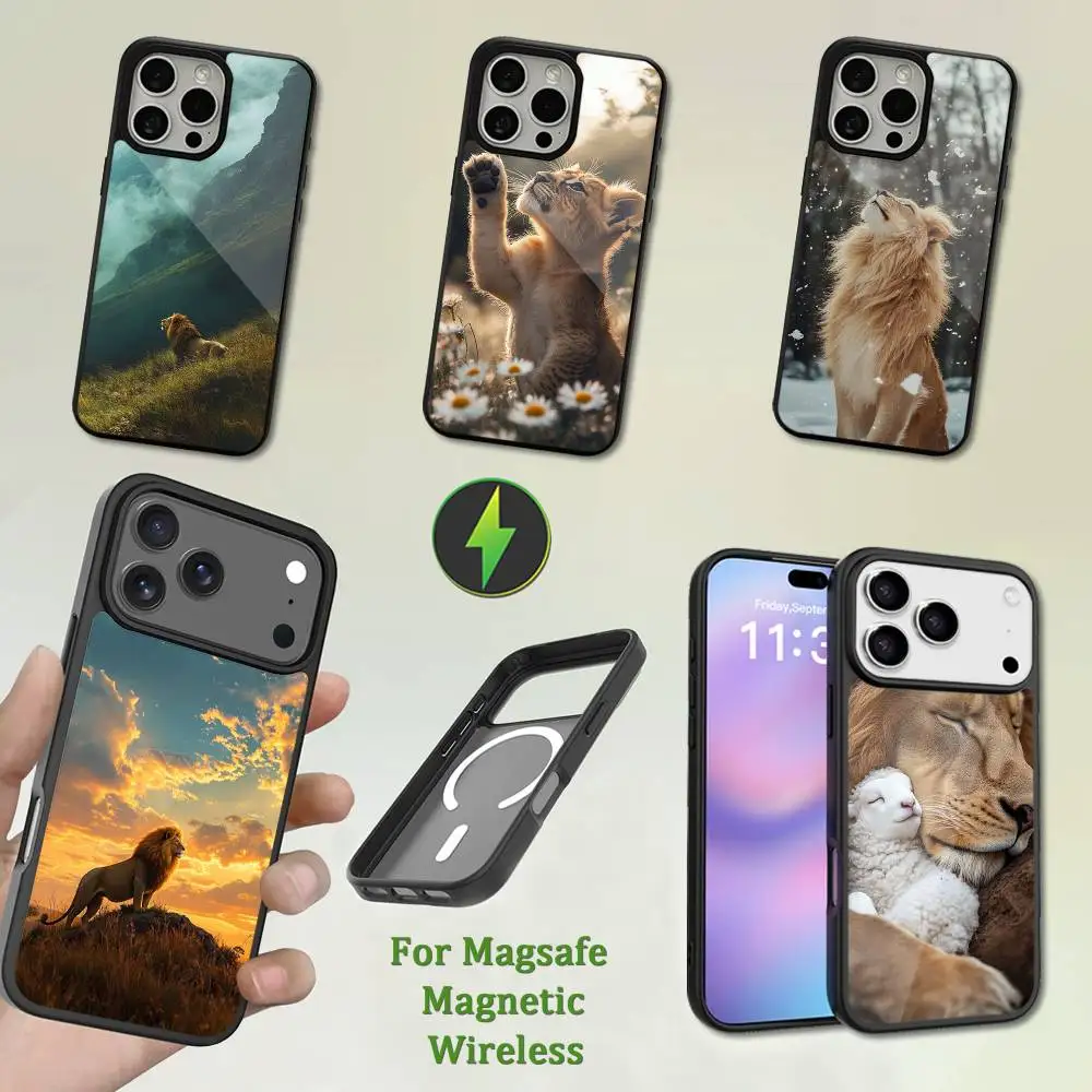 

Animal Lion And Sheep Phone Case For iPhone 13,12,11,16,15,17,14,Pro,Max,Plus,Mini, With Magsafe,Magnetic Wireless Charging
