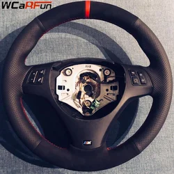 Suede Car Steering Wheel Braid Cover Customized Anti-Slip leather For BMW M Sport M3 E90 E91 E92 E93 E87 E81 E82 E88 X1 E84