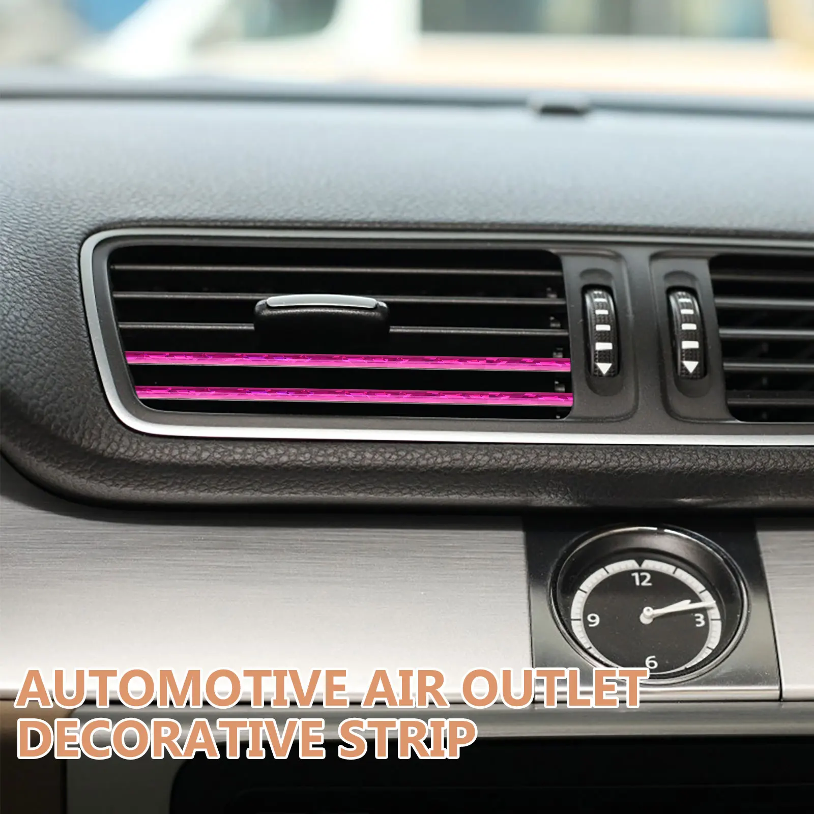 

80pcs Car Air Conditioner Vent Trim Stylish U-Shaped Shiny Electroplated Decorative Strips Durable Waterproof Universal Auto