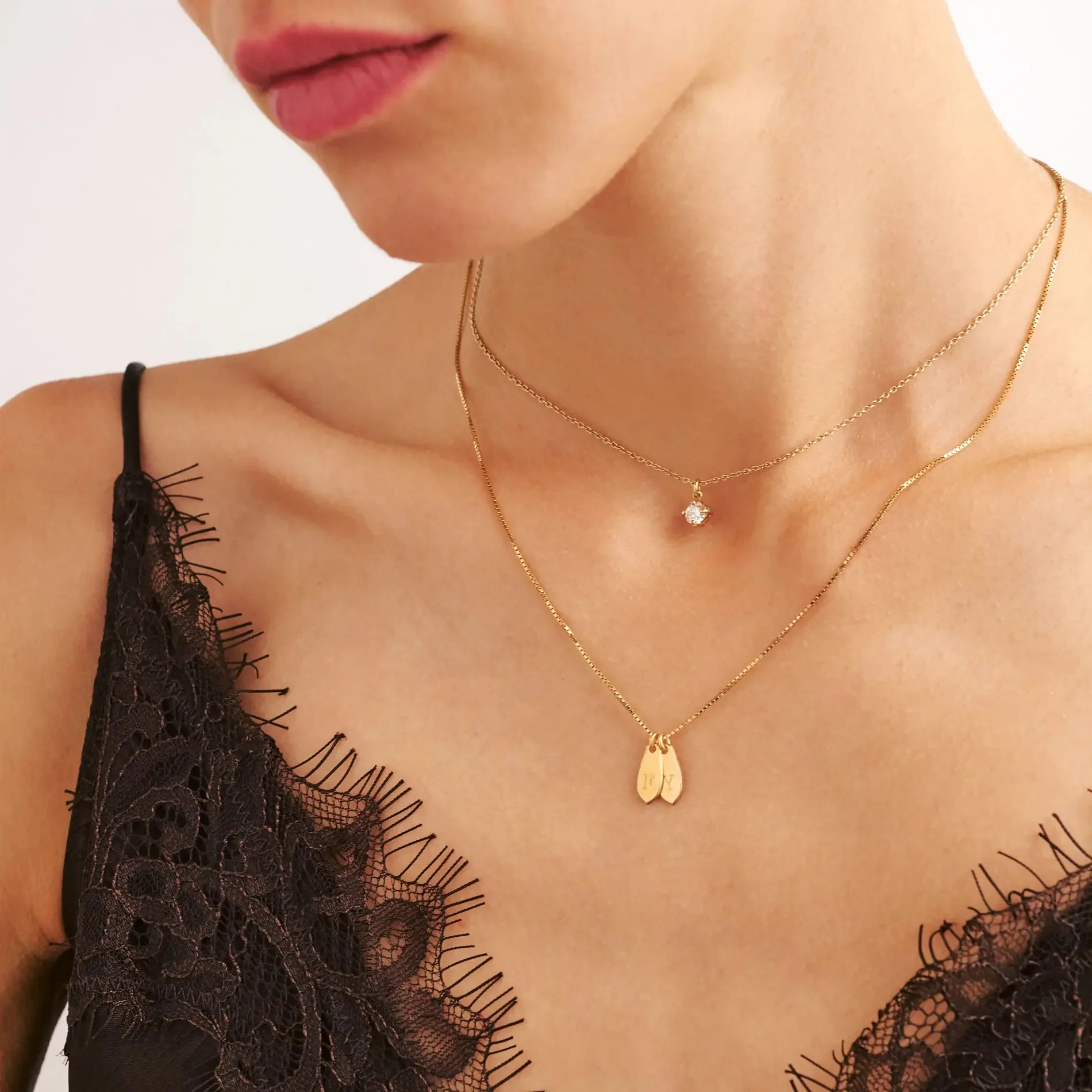Custom Multiple Letter Necklace Name Word Pendant 18K Gold Plated Box Chain Dainty Stackable Personalized Jewelry Gift for Women