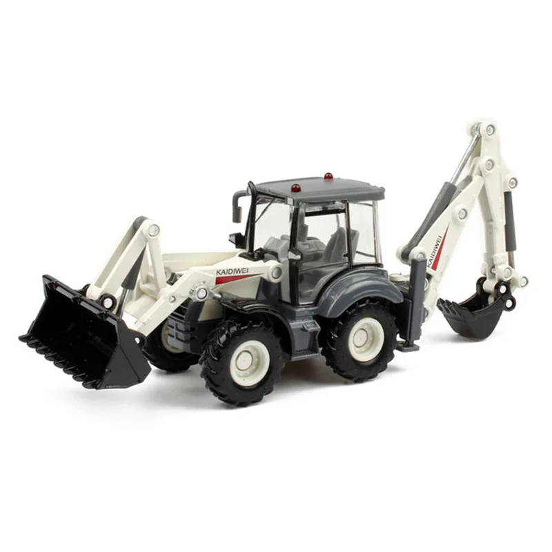 Alloy Diecast Excavator 1:50 4 Wheel Shovel Loader Two-way Forklift Bulldozer Back Hoe Loader Truck Model For Kids Gift Toys