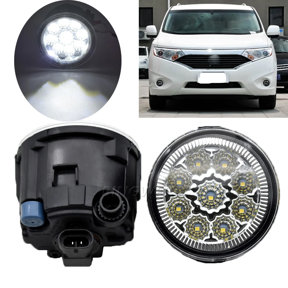 Ensemble de feux antibrouillard LED, 2 pièces, feux de jour DRL H11 pour Nissan Quest 2011 2012 2013 2014, accessoires de voiture