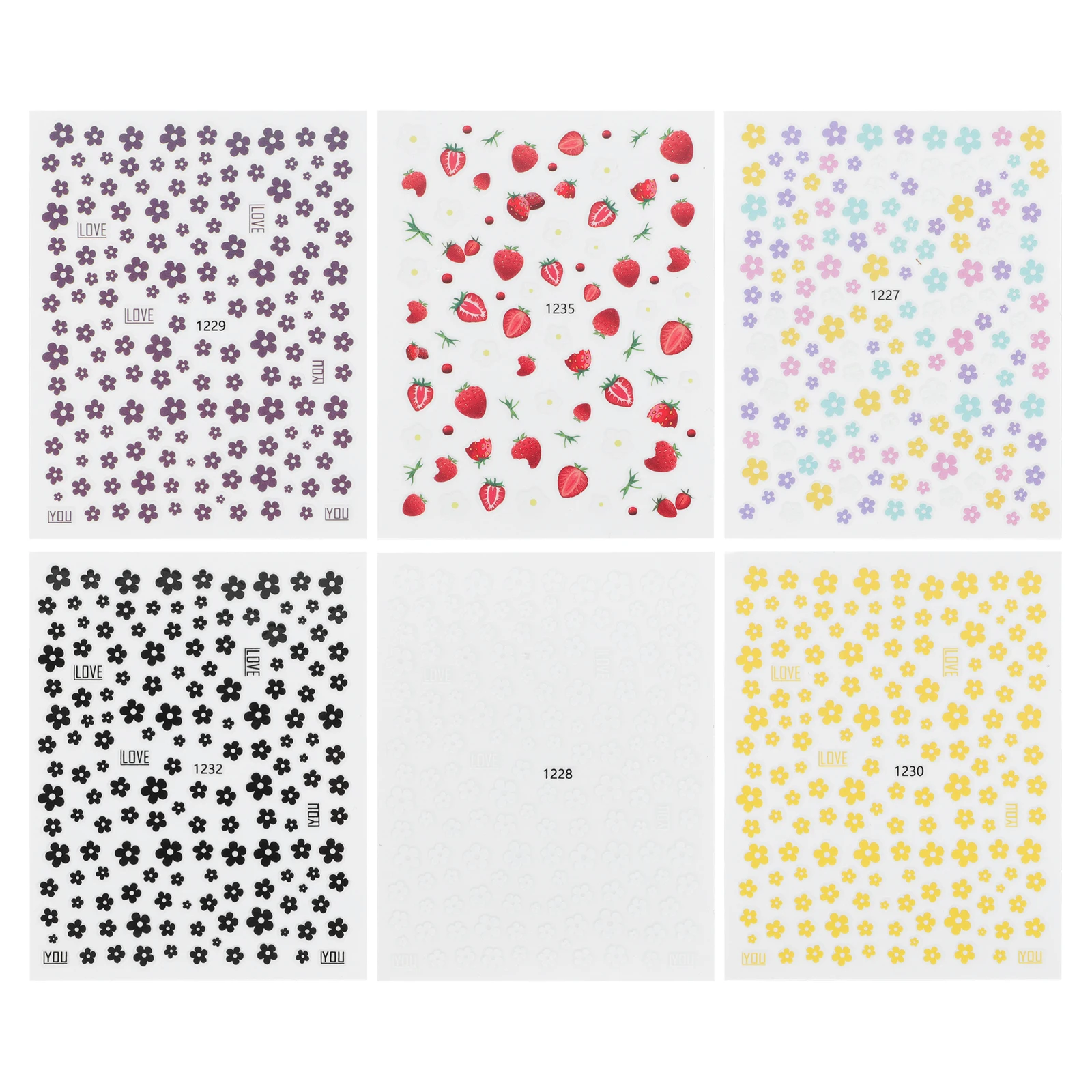 

6pcs 6 Sheets Stickers Female Diy Manicure Flower Decals Small Decoration Art Exquisite Decals Flower Stickers Woman Nail