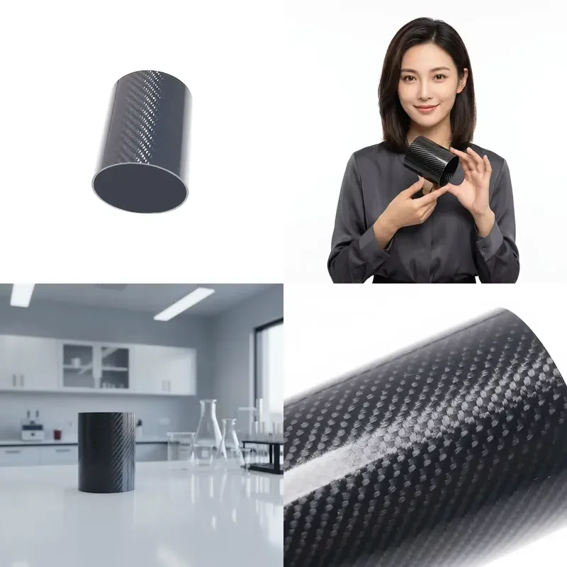 

Carbon Fiber Cylinder Tube Composite Round Pipe Custom Component for Industrial Automotive CNC