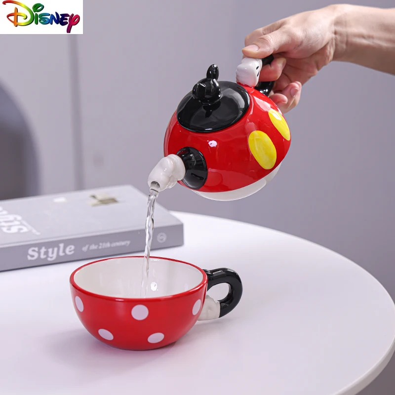 

Disney Creative Luxury Cartoon Mickey Ceramic Teapot Home Fashion Teapot Set Convenient Travel Multi purpose Teapot