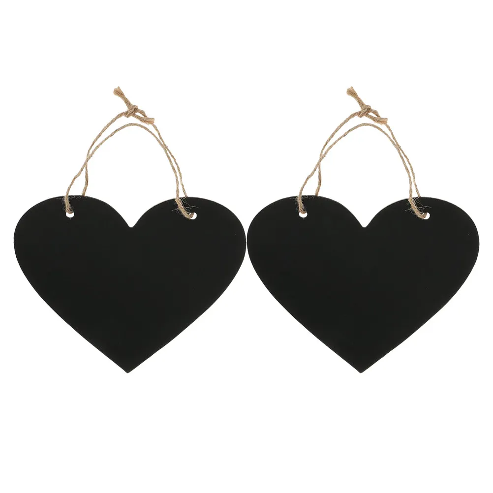 2Pcs Wall Board Hanging For Home Sign Decor Christmas Decor Stylish Heart Shaped Message Chalkboard