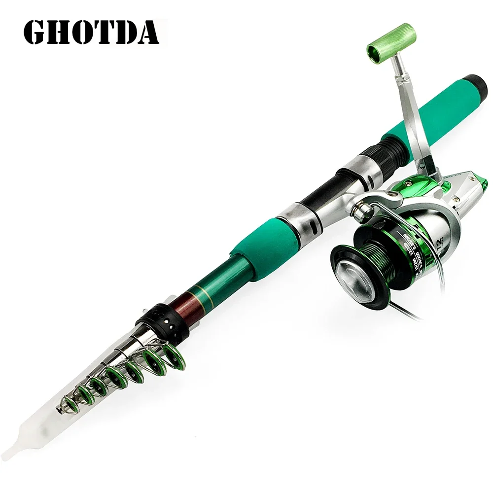 Telescopic Fishing Rod Set 1.8-3.6M Spinning Reel Kit for Carp Fishing