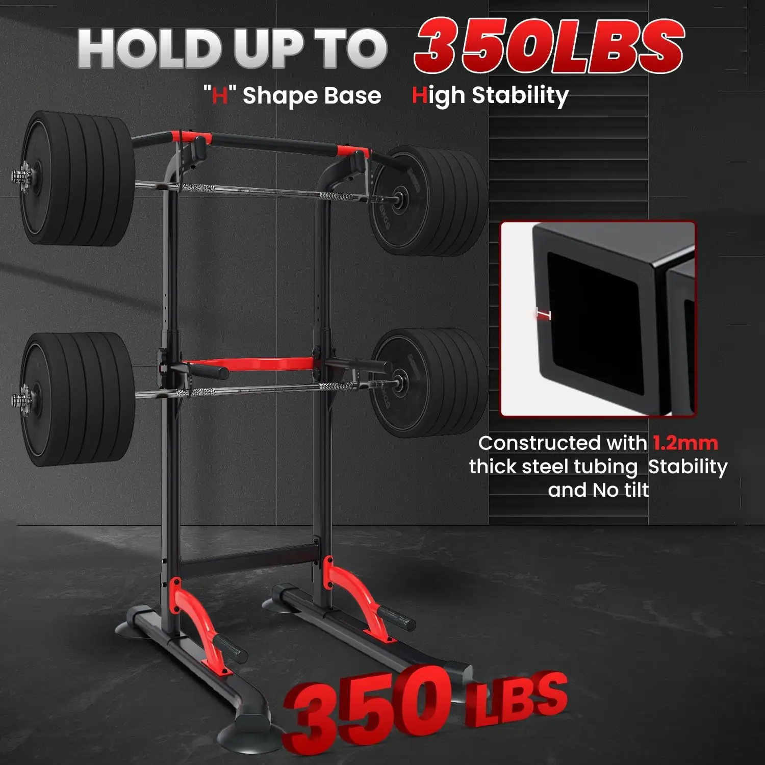 Height Adjustable Free Standing Pull Up Bar & Dip Station Power Tower, Heavy Duty 300LBS Capacity for Home Workout