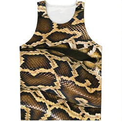 Fashion Animal Snake 3D Printed Tank Tops For Men Summer Harajuku Sleeveless Vest Street Casual Loose Personality Tee Shirts