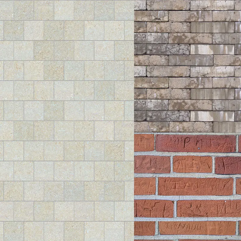 

2PCS 8*11Inches Simulation Road/Wall/Floor Surface Sticker Self-Adhesive Paper Model Kits For Sand Table Ground Brick Materials