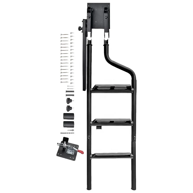 Heavy Duty Folding Tailgate Step Ladder Alloy Steel Pickup Ladder with Grab Handle for Ford F150