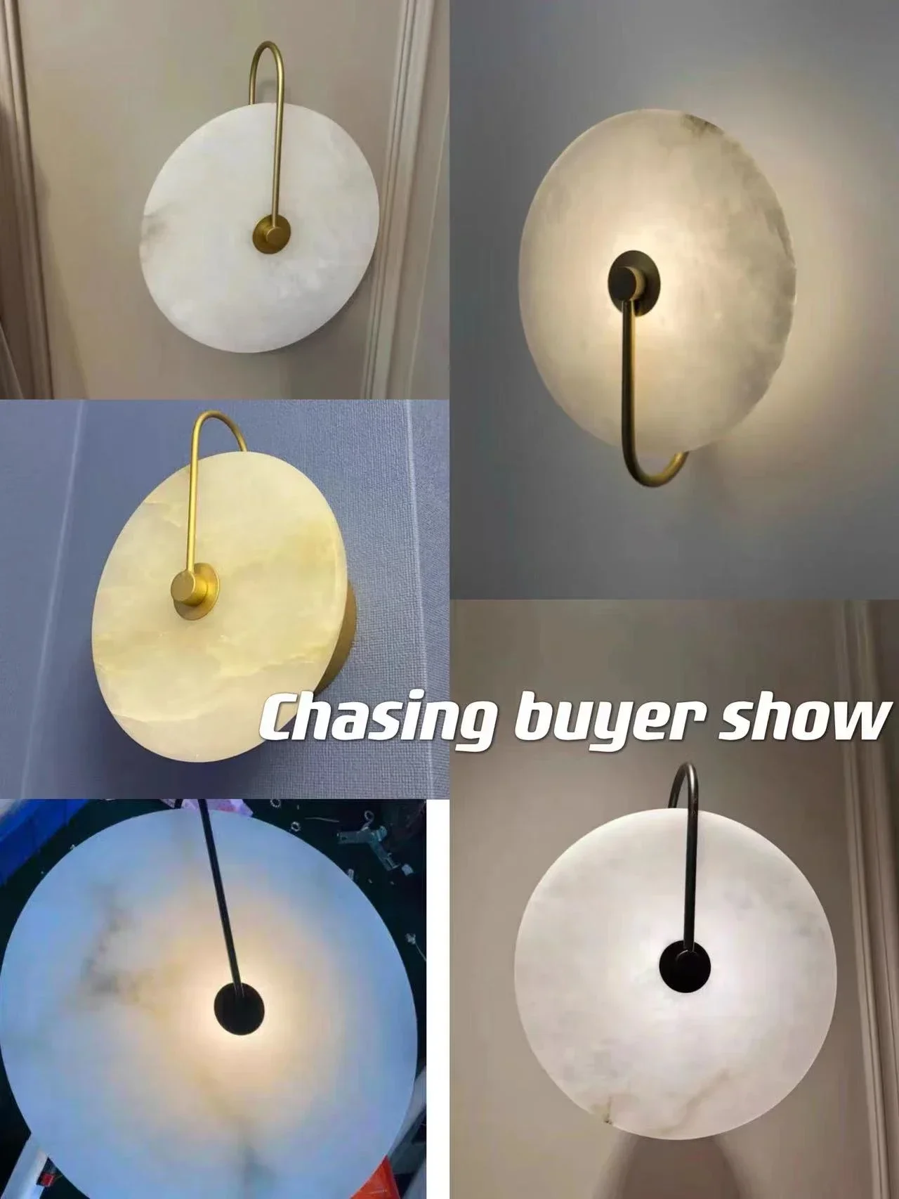 Modern LED Marble Wall Sconce Light Fixture Luminaire Living Room Bedroom Bedside Lamps Round Decoration Stone Decor Indoor gold