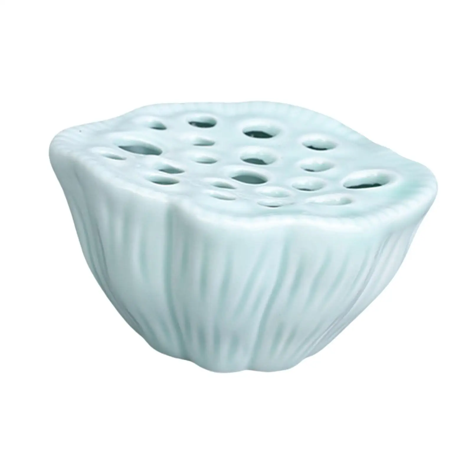 Artistic Ceramic Flower Pot Lotus Pod Vase Elegant Holder for Floral Arrangement in Tea Room Decor