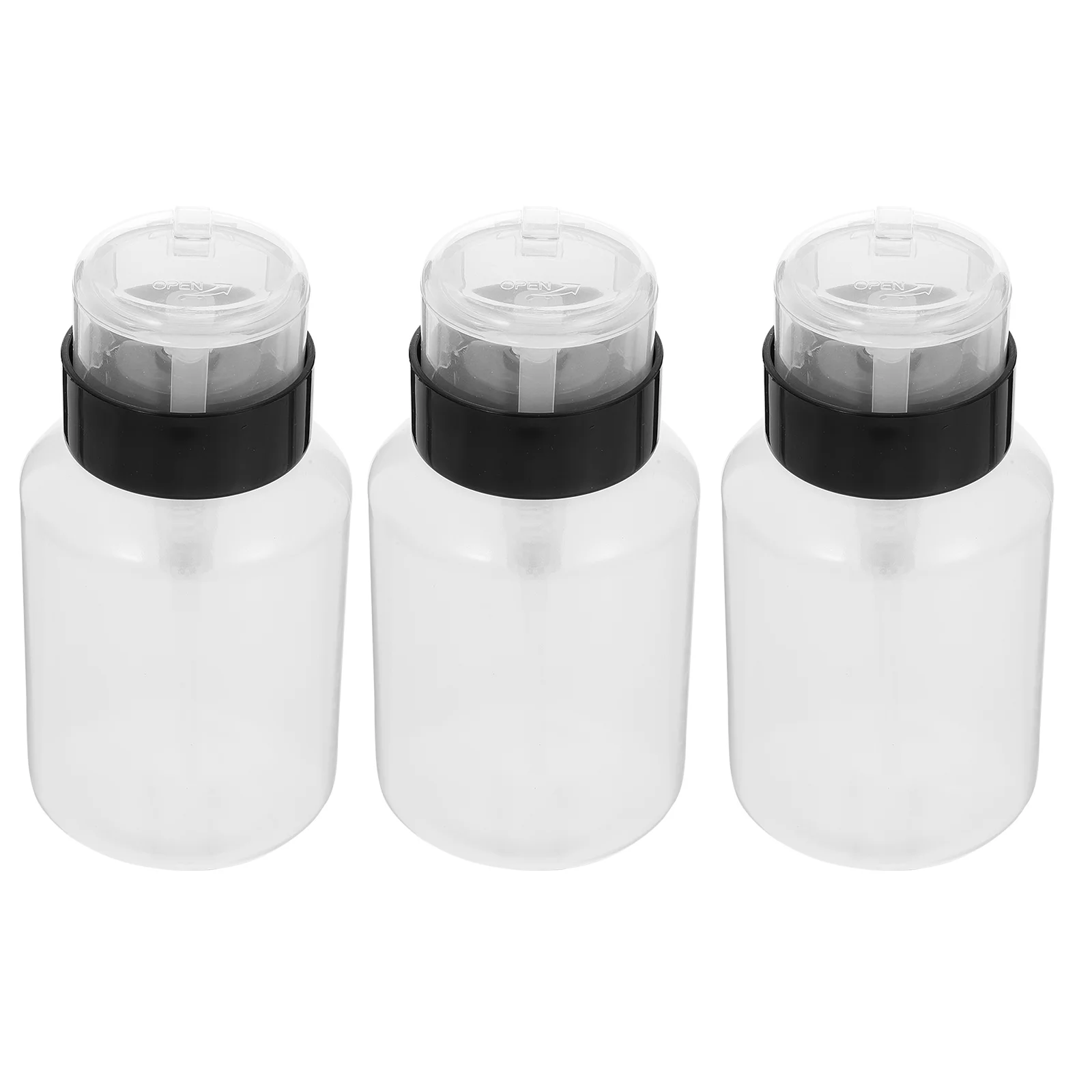 

3 PCS Armor Removal Tool Pump Bottle Travel Dispenser Empty Nail Cleaning Liquid Dispensers Manicure Supply Container