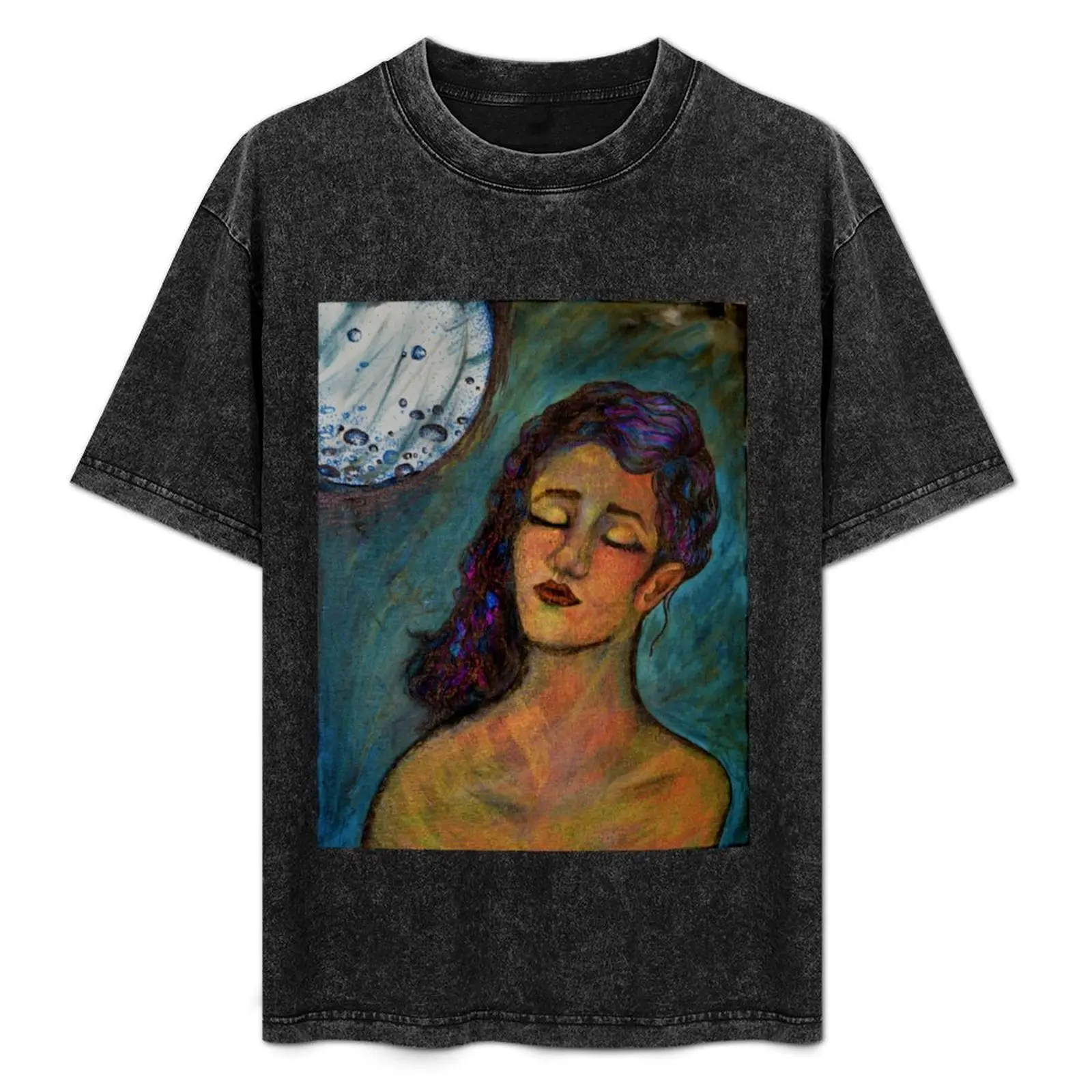 

The Moon Also Howls T-Shirt Art Pattern Printed Casual Top