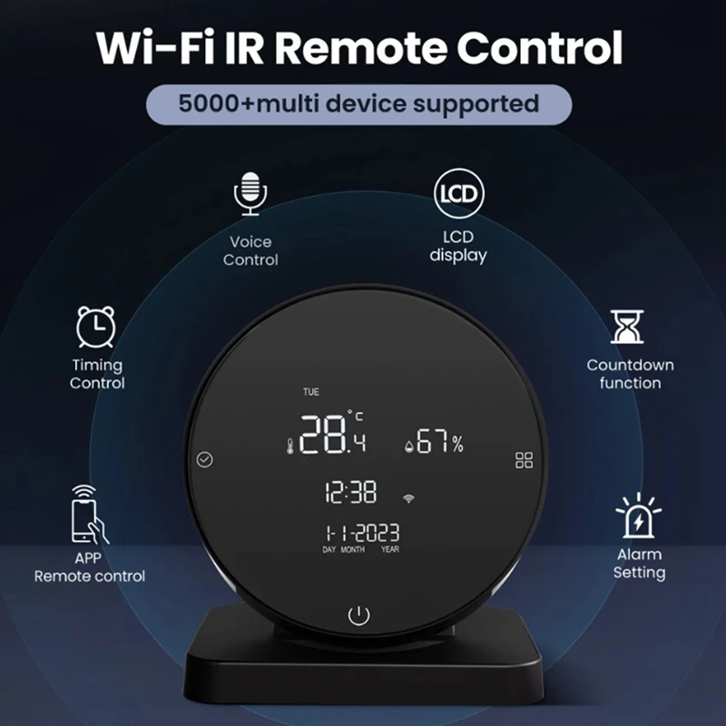 Sensor de temperatura y humedad con Control remoto infrarrojo, Sensor ABS, Wifi, Tuya, compatible con Alexa y Google Home, nuevo