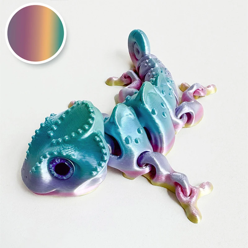 3d Printed Chameleon 13 Color Gradient Dragon Joint Movable Model 10/14cm New Popular Toy Gift For Family And Children ﻿2025