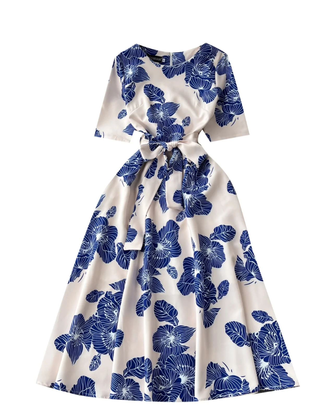 กระโปรงทรงเอ สไตล์เกาหลี ลายพิมพ์ สปริง รุ่นใหม่ สไตล์เรโทร ทรงกลม ดีไซน์เก๋ คาดเข็มขัด ช่วยให้เอวดูเล็กลง กระโปรงยาวทรงเอ เอวสูง